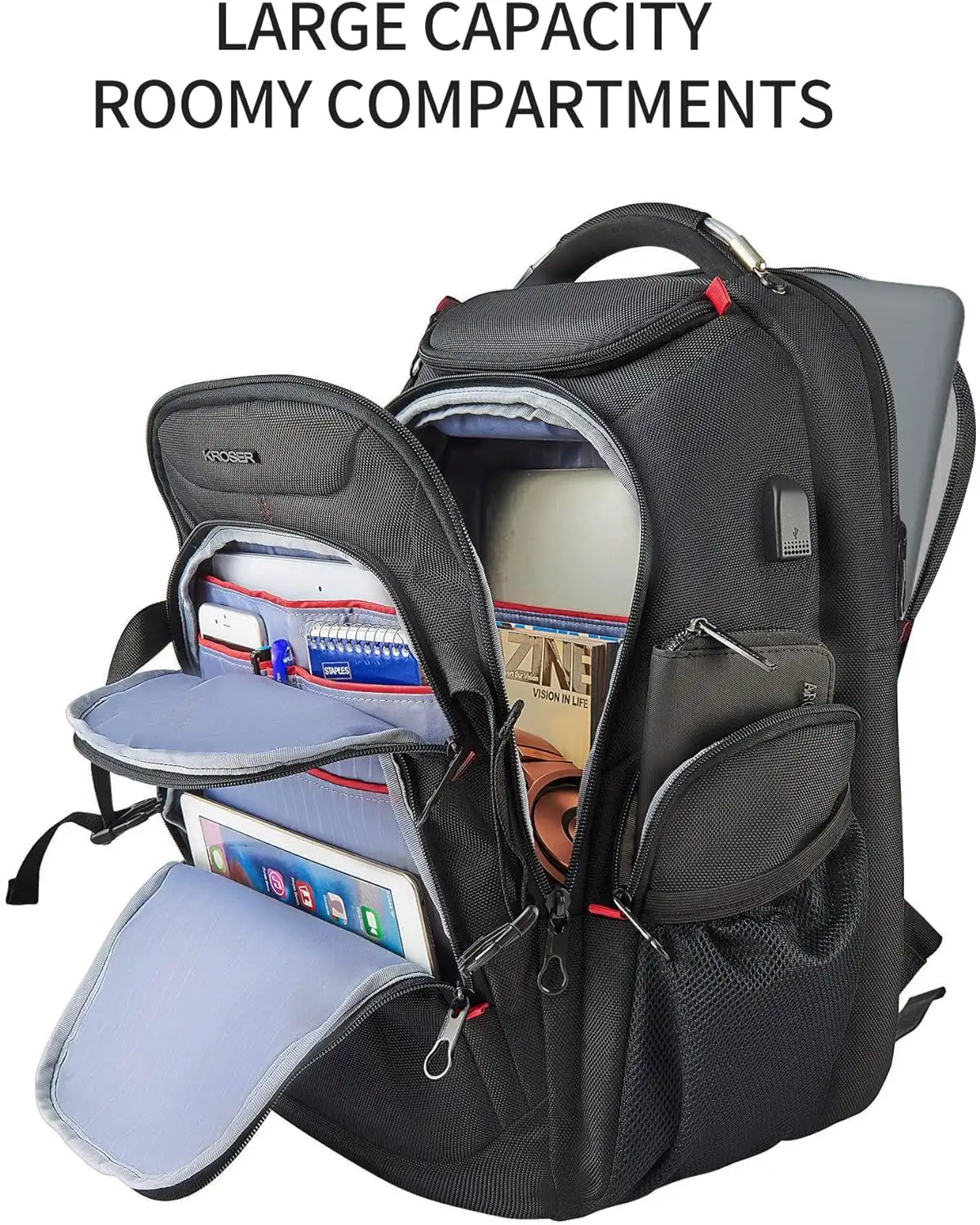 KROSER Travel Laptop Backpack 17.3 Inch XL Computer Backpack - 815krqjnenl._ac_sl1500_